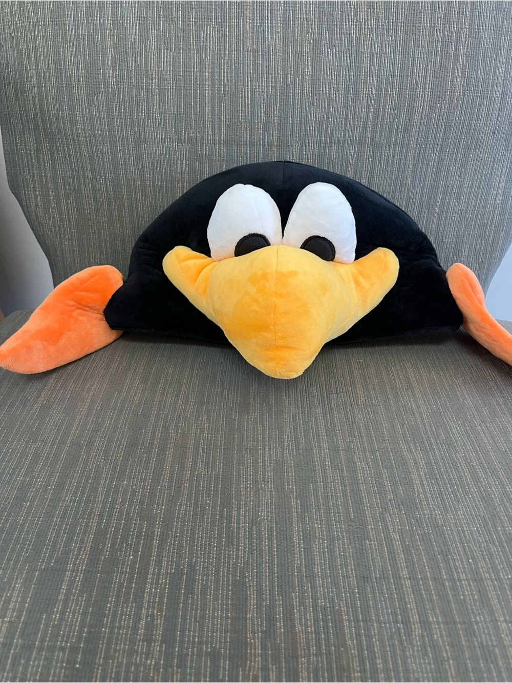 Novelty Plush Crow Cap Hat - Black, Orange, Yellow